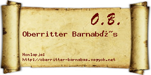 Oberritter Barnabás névjegykártya