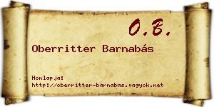 Oberritter Barnabás névjegykártya